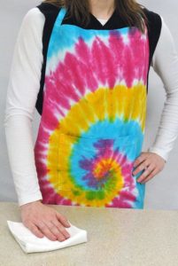 An apron as a tie dye gift